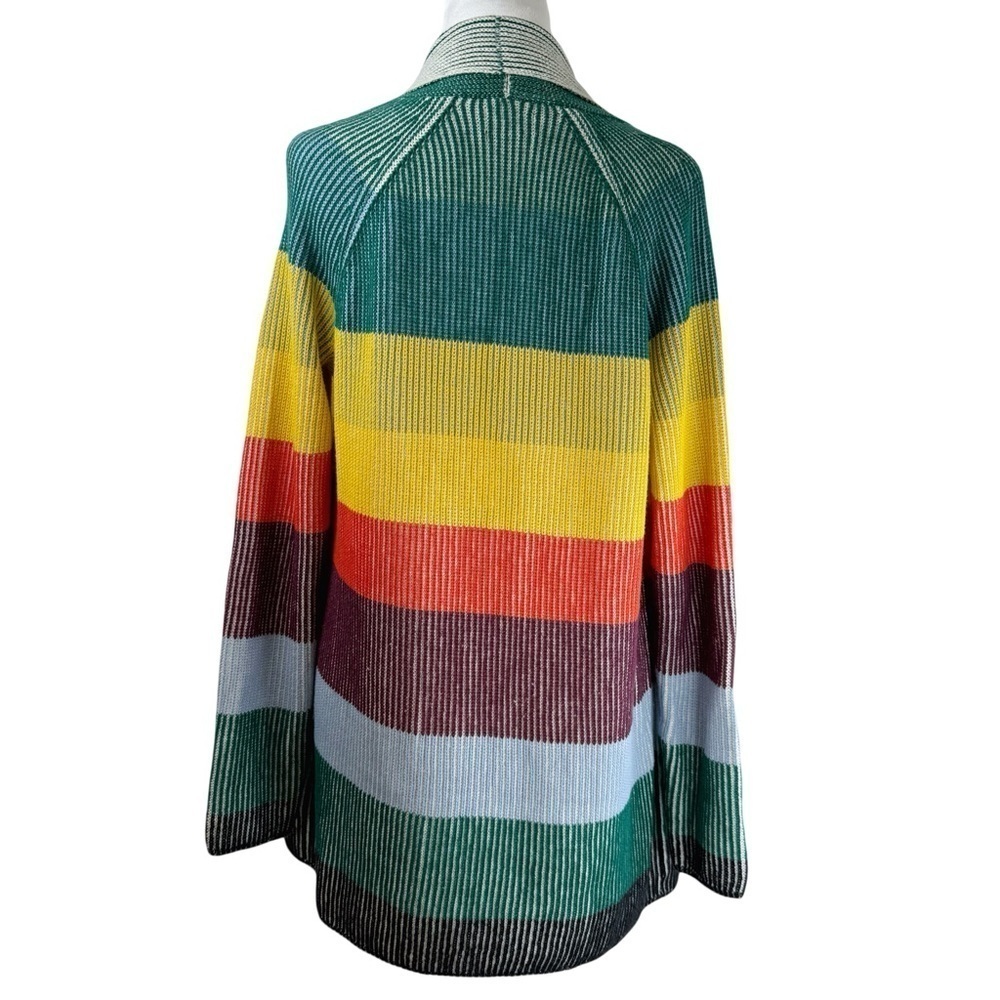LANDS END Drifter Women's Multicolor Layered Ribbed Long Cardigan Sweater S - Picture 6 of 6